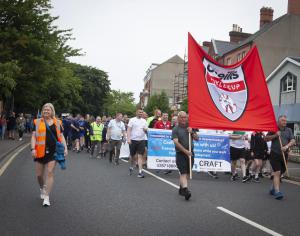 The Foyle Cup Parade makes its way down Northland Road on Tuesday.