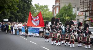 The Foyle Cup Parade makes its way down Northland Road on Tuesday.