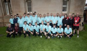 The 2025 Foyle Cup referees pictured before Monday's parade.
