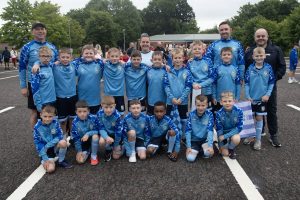 The Greencastle FC team pictured before Monday's Foyle Cup parade.