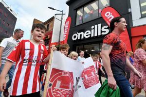 Killea FC taking part in the O'Neill's Foyle Cup parade.